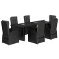 vidaXL 7-tlg. Garten-Essgruppe mit Kissen Schwarz Poly Rattan vidaXL 7-tlg. Garten-Essgruppe mit Kissen Schwarz Poly Rattan