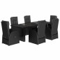 vidaXL 7-tlg. Garten-Essgruppe mit Kissen Schwarz Poly Rattan vidaXL 7-tlg. Garten-Essgruppe mit Kissen Schwarz Poly Rattan