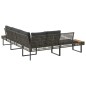 vidaXL Gartensofa in L-Form mit Kissen Grau Poly Rattan und Akazie vidaXL Gartensofa in L-Form mit Kissen Grau Poly Rattan und Akazie