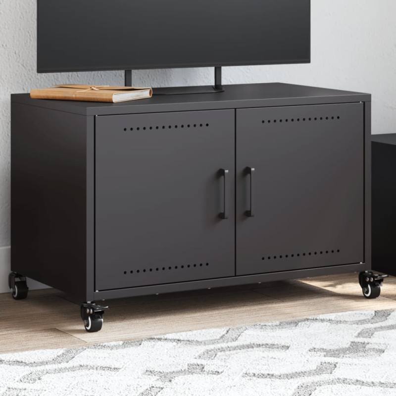 vidaXL TV-Schrank Schwarz 68x39x43,5 cm Stahl vidaXL TV-Schrank Schwarz 68x39x43,5 cm Stahl