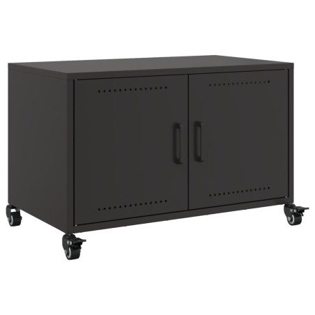 vidaXL TV-Schrank Schwarz 68x39x43,5 cm Stahl