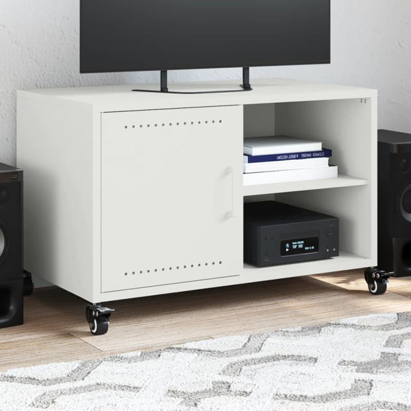 vidaXL TV-Schrank Weiß 68x39x43,5 cm Stahl vidaXL TV-Schrank Weiß 68x39x43,5 cm Stahl
