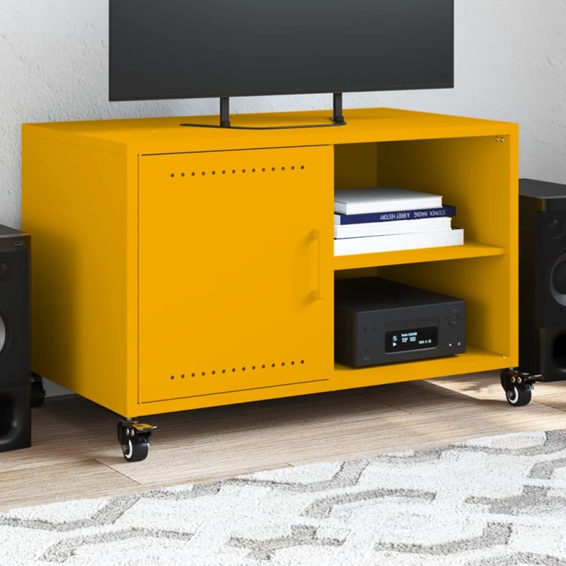 vidaXL TV-Schrank Senfgelb 68x39x43,5 cm Stahl vidaXL TV-Schrank Senfgelb 68x39x43,5 cm Stahl