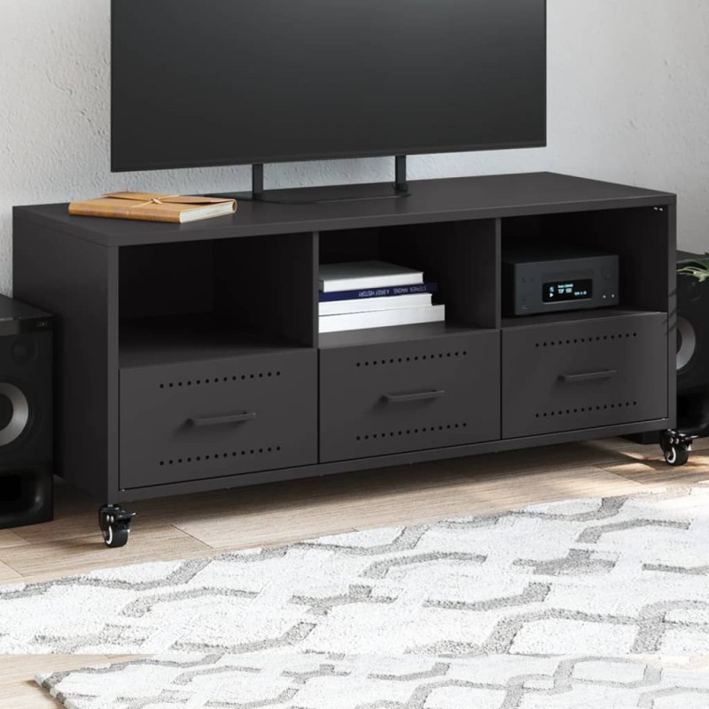 vidaXL TV-Schrank Schwarz 100,5x39x43,5 cm Kaltgewalzter Stahl vidaXL TV-Schrank Schwarz 100,5x39x43,5 cm Kaltgewalzter Stahl