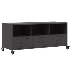vidaXL TV-Schrank Schwarz 100,5x39x43,5 cm Kaltgewalzter Stahl