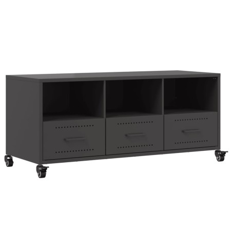 vidaXL TV-Schrank Schwarz 100,5x39x43,5 cm Kaltgewalzter Stahl
