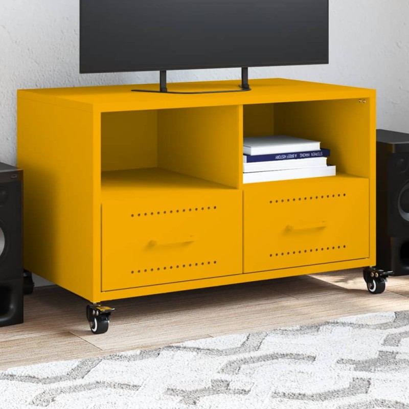 vidaXL TV-Schrank Senfgelb 68x39x43,5 cm Kaltgewalzter Stahl vidaXL TV-Schrank Senfgelb 68x39x43,5 cm Kaltgewalzter Stahl