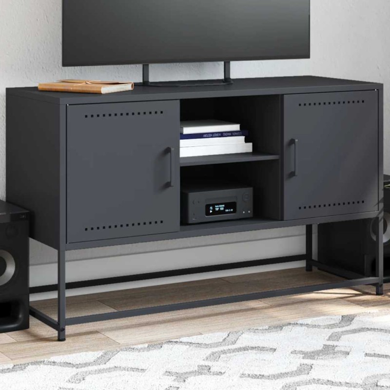 vidaXL TV-Schrank Anthrazit 100,5x39x60,5 cm Stahl vidaXL TV-Schrank Anthrazit 100,5x39x60,5 cm Stahl