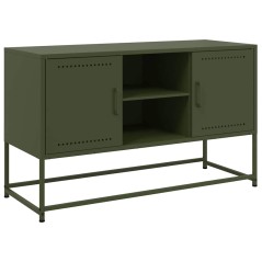 vidaXL TV-Schrank Olivgrün 100,5x39x60,5 cm Stahl