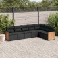 vidaXL 7-tlg. Garten-Sofagarnitur mit Kissen Schwarz Poly Rattan vidaXL 7-tlg. Garten-Sofagarnitur mit Kissen Schwarz Poly Rattan