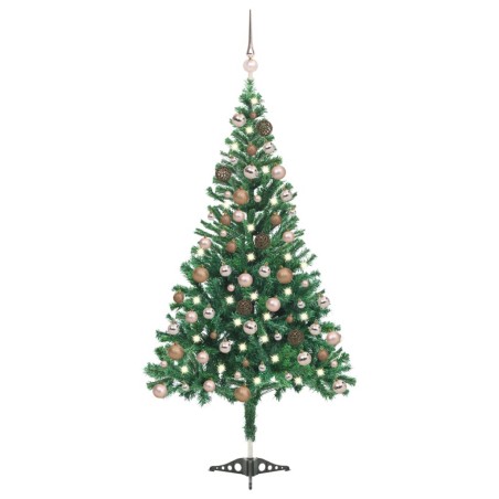 Künstlicher Weihnachtsbaum mit LEDs & Kugeln 180 cm 564 Zweige
