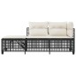 vidaXL 3-tlg. Garten-Ecksofa-Set mit Kissen Schwarz Poly Rattan vidaXL 3-tlg. Garten-Ecksofa-Set mit Kissen Schwarz Poly Rattan