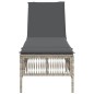 vidaXL Sonnenliege mit Auflage Hellgrau Poly Rattan vidaXL Sonnenliege mit Auflage Hellgrau Poly Rattan