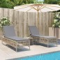vidaXL Sonnenliegen 2 Stk. mit Tisch Beige Poly Rattan vidaXL Sonnenliegen 2 Stk. mit Tisch Beige Poly Rattan