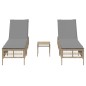 vidaXL Sonnenliegen 2 Stk. mit Tisch Beige Poly Rattan vidaXL Sonnenliegen 2 Stk. mit Tisch Beige Poly Rattan