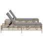 vidaXL Sonnenliegen 2 Stk. mit Tisch Beige Poly Rattan vidaXL Sonnenliegen 2 Stk. mit Tisch Beige Poly Rattan