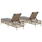 vidaXL Sonnenliegen 2 Stk. mit Tisch Beige Poly Rattan vidaXL Sonnenliegen 2 Stk. mit Tisch Beige Poly Rattan