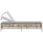 vidaXL Sonnenliegen 2 Stk. mit Tisch Beige Poly Rattan vidaXL Sonnenliegen 2 Stk. mit Tisch Beige Poly Rattan