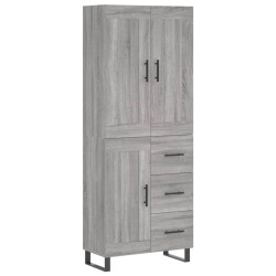Highboard Grau Sonoma 69,5x34x180 cm Holzwerkstoff