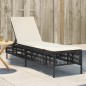 vidaXL Sonnenliege mit Auflage Schwarz Poly-Rattan vidaXL Sonnenliege mit Auflage Schwarz Poly-Rattan