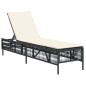 vidaXL Sonnenliege mit Auflage Schwarz Poly-Rattan vidaXL Sonnenliege mit Auflage Schwarz Poly-Rattan