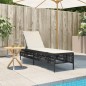 vidaXL Sonnenliege mit Auflage Schwarz Poly-Rattan vidaXL Sonnenliege mit Auflage Schwarz Poly-Rattan