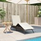 vidaXL Sonnenliege mit Auflage Braun Poly Rattan vidaXL Sonnenliege mit Auflage Braun Poly Rattan