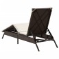 vidaXL Sonnenliege mit Auflage Braun Poly Rattan vidaXL Sonnenliege mit Auflage Braun Poly Rattan