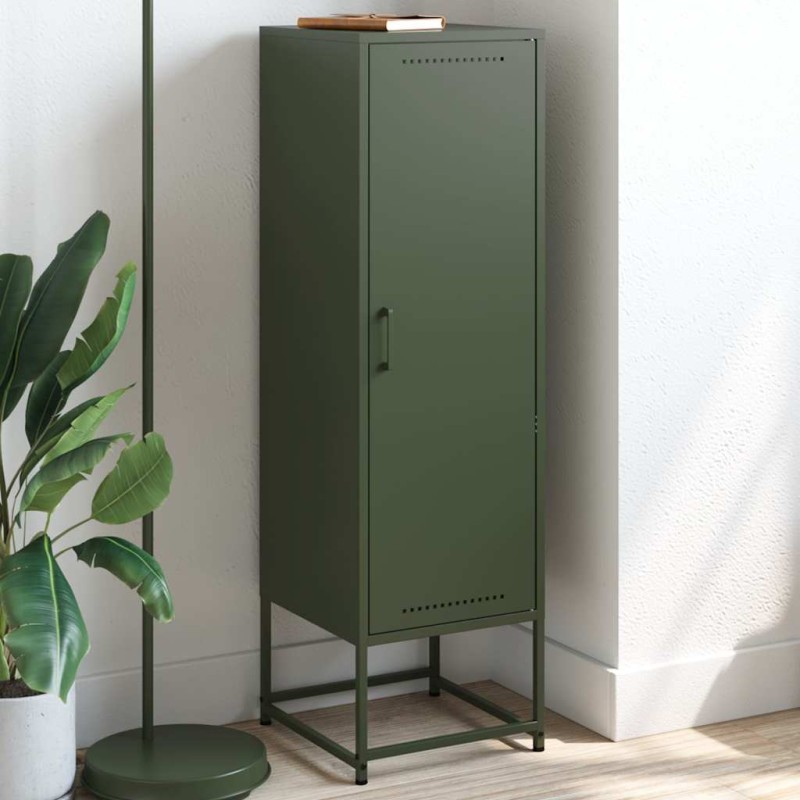 vidaXL Highboard Olivgrün 36x39x123 cm Stahl vidaXL Highboard Olivgrün 36x39x123 cm Stahl