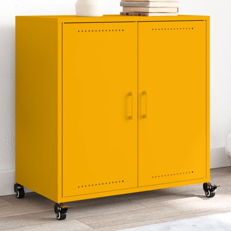 vidaXL Sideboard Senfgelb 68,5x39x72 cm Stahl vidaXL Sideboard Senfgelb 68,5x39x72 cm Stahl