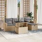 vidaXL 6-tlg. Garten-Sofagarnitur mit Kissen Beige Poly Rattan vidaXL 6-tlg. Garten-Sofagarnitur mit Kissen Beige Poly Rattan