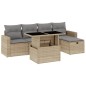vidaXL 6-tlg. Garten-Sofagarnitur mit Kissen Beige Poly Rattan vidaXL 6-tlg. Garten-Sofagarnitur mit Kissen Beige Poly Rattan
