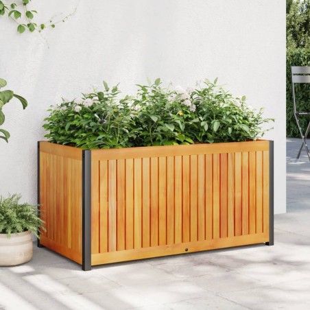vidaXL Pflanzkübel 85x45x44 cm Massivholz Akazie und Stahl