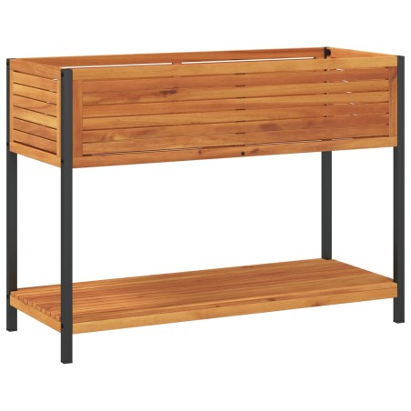vidaXL Pflanzkübel mit Ablage 110x45x80 cm Massivholz Akazie und Stahl
