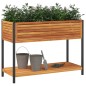 vidaXL Pflanzkübel mit Ablage 110x45x80 cm Massivholz Akazie und Stahl