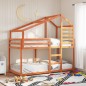 vidaXL Etagenbett mit Dach Wachsbraun 90x200 cm Massivholz Kiefer vidaXL Etagenbett mit Dach Wachsbraun 90x200 cm Massivholz Kiefer