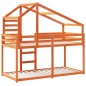vidaXL Etagenbett mit Dach Wachsbraun 90x200 cm Massivholz Kiefer vidaXL Etagenbett mit Dach Wachsbraun 90x200 cm Massivholz Kiefer