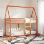 vidaXL Etagenbett mit Dach Wachsbraun 90x200 cm Massivholz Kiefer vidaXL Etagenbett mit Dach Wachsbraun 90x200 cm Massivholz Kiefer