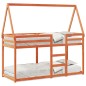 vidaXL Etagenbett mit Dach Wachsbraun 90x200 cm Massivholz Kiefer vidaXL Etagenbett mit Dach Wachsbraun 90x200 cm Massivholz Kiefer