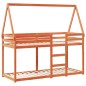 vidaXL Etagenbett mit Dach Wachsbraun 90x190 cm Massivholz Kiefer vidaXL Etagenbett mit Dach Wachsbraun 90x190 cm Massivholz Kiefer