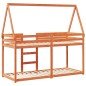 vidaXL Etagenbett mit Dach Wachsbraun 90x190 cm Massivholz Kiefer vidaXL Etagenbett mit Dach Wachsbraun 90x190 cm Massivholz Kiefer