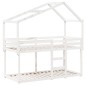 vidaXL Etagenbett mit Dach Weiß 75x190 cm Massivholz Kiefer vidaXL Etagenbett mit Dach Weiß 75x190 cm Massivholz Kiefer