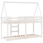 vidaXL Etagenbett mit Dach Weiß 75x190 cm Massivholz Kiefer vidaXL Etagenbett mit Dach Weiß 75x190 cm Massivholz Kiefer