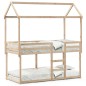 vidaXL Etagenbett mit Dach 75x190 cm Massivholz Kiefer vidaXL Etagenbett mit Dach 75x190 cm Massivholz Kiefer