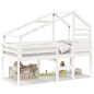 vidaXL Hochbett mit Dach Weiß 80x200 cm Massivholz Kiefer vidaXL Hochbett mit Dach Weiß 80x200 cm Massivholz Kiefer