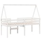 vidaXL Hochbett mit Dach Weiß 90x190 cm Massivholz Kiefer vidaXL Hochbett mit Dach Weiß 90x190 cm Massivholz Kiefer