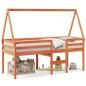 vidaXL Hochbett mit Dach Wachsbraun 75x190 cm Massivholz Kiefer vidaXL Hochbett mit Dach Wachsbraun 75x190 cm Massivholz Kiefer