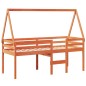 vidaXL Hochbett mit Dach Wachsbraun 75x190 cm Massivholz Kiefer vidaXL Hochbett mit Dach Wachsbraun 75x190 cm Massivholz Kiefer