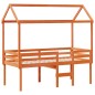 vidaXL Hochbett mit Dach Wachsbraun 75x190 cm Massivholz Kiefer vidaXL Hochbett mit Dach Wachsbraun 75x190 cm Massivholz Kiefer
