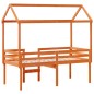 vidaXL Hochbett mit Dach Wachsbraun 75x190 cm Massivholz Kiefer vidaXL Hochbett mit Dach Wachsbraun 75x190 cm Massivholz Kiefer